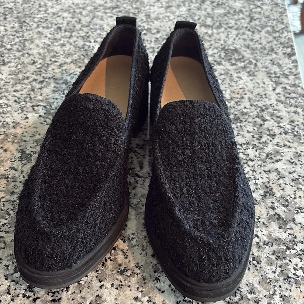 Rothy's Black Bouclé Loafer Flats